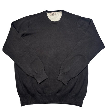 M&S® Black Pure Cotton Crew Sweater-M