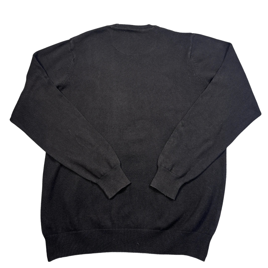 M&S® Black Pure Cotton Crew Sweater-M