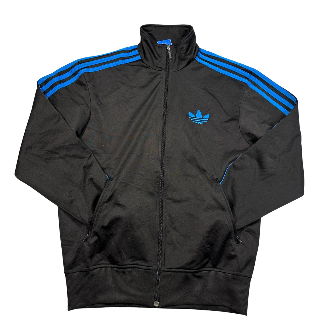Adidas® Black Blue Trefoil Track Jacket-S