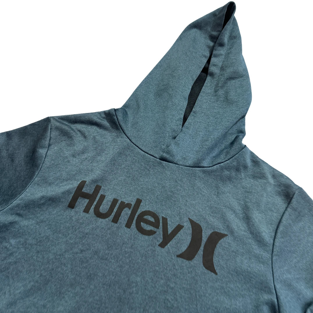Hurley® Teal Black Logo Hoodie-YXL