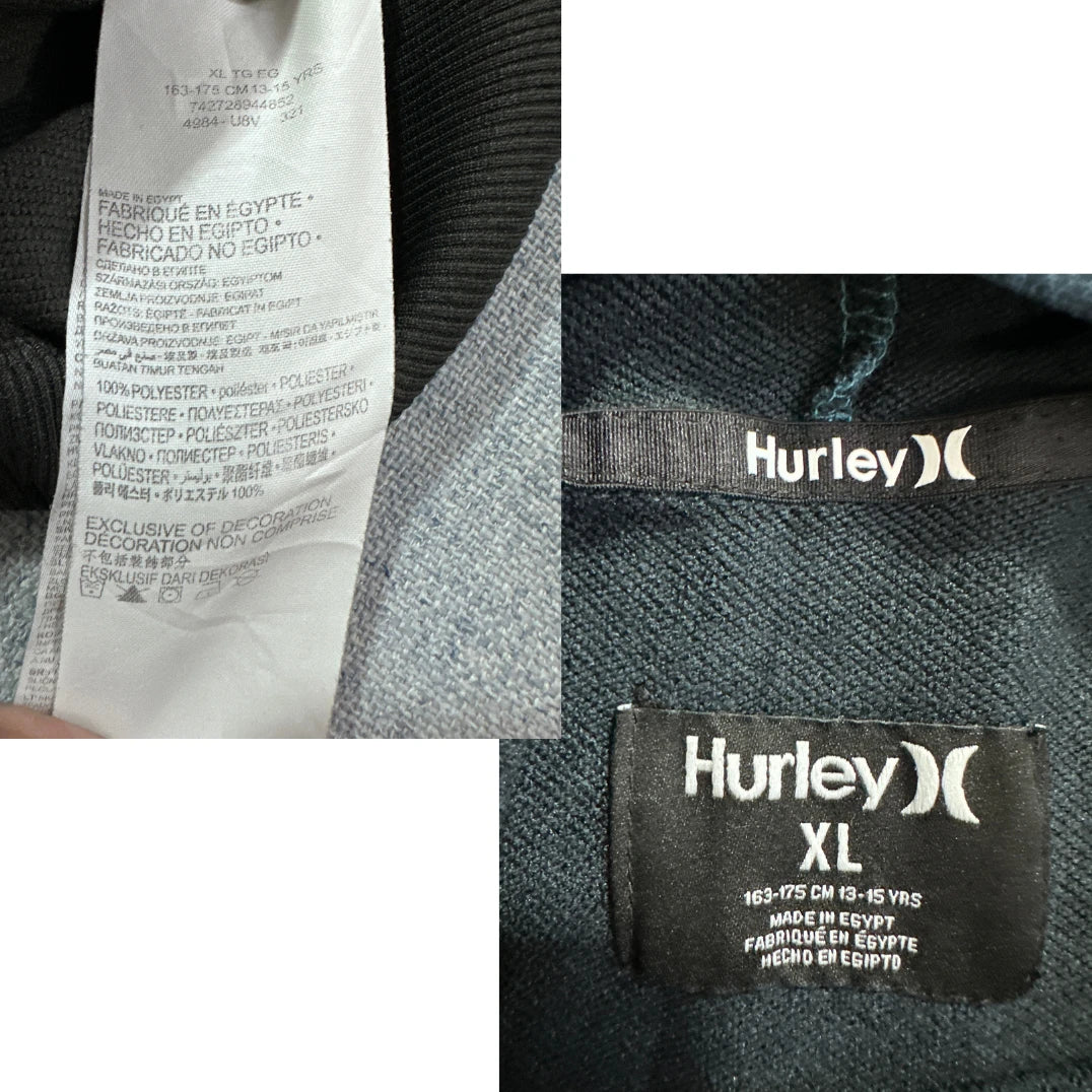 Hurley® Teal Black Logo Hoodie-YXL