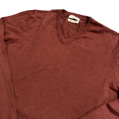 M&S® Redwood V-Neck Cotton Sweater-L