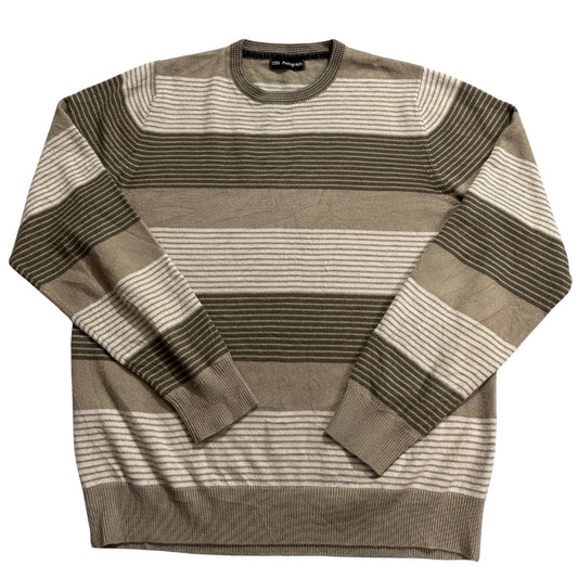M&S® Beige Olive Striped Knit Sweater-M