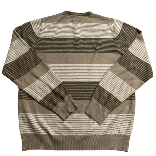M&S® Beige Olive Striped Knit Sweater-M