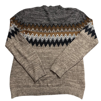 River Island® Brown Zigzag Knit Sweater-XL