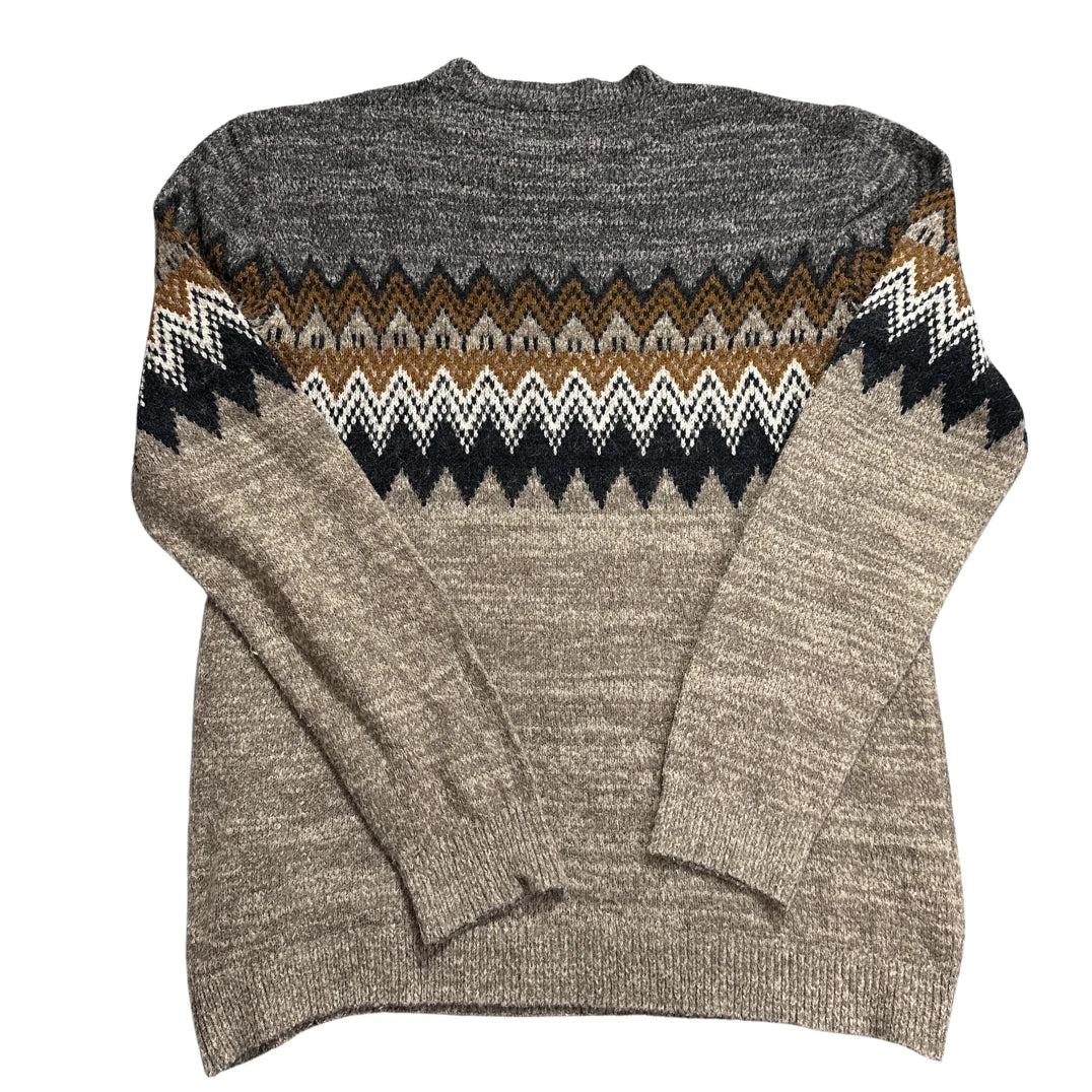 River Island® Brown Zigzag Knit Sweater-XL