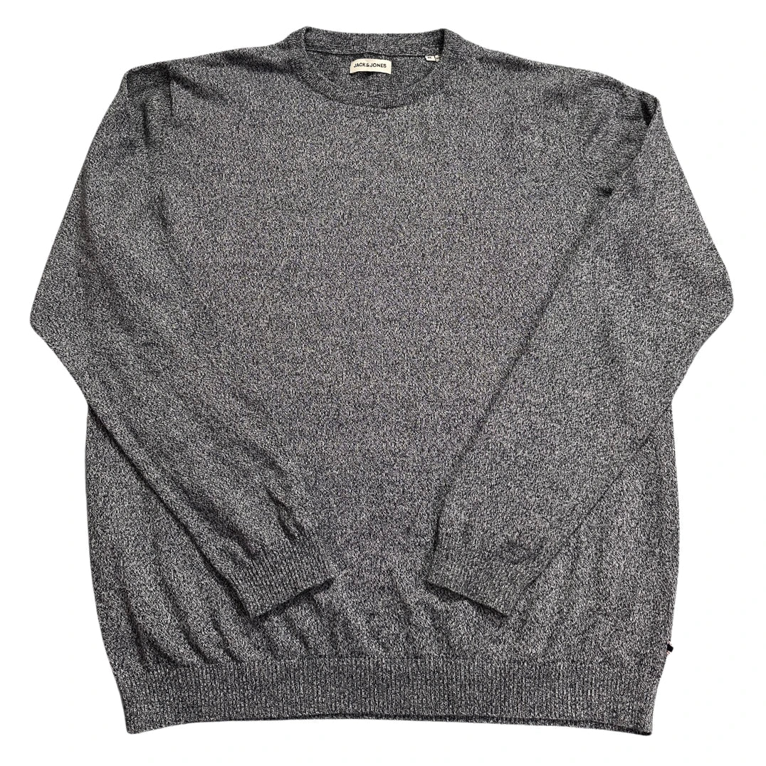 Jack & Jones® Grey Marl Crew Knit Sweater-XL