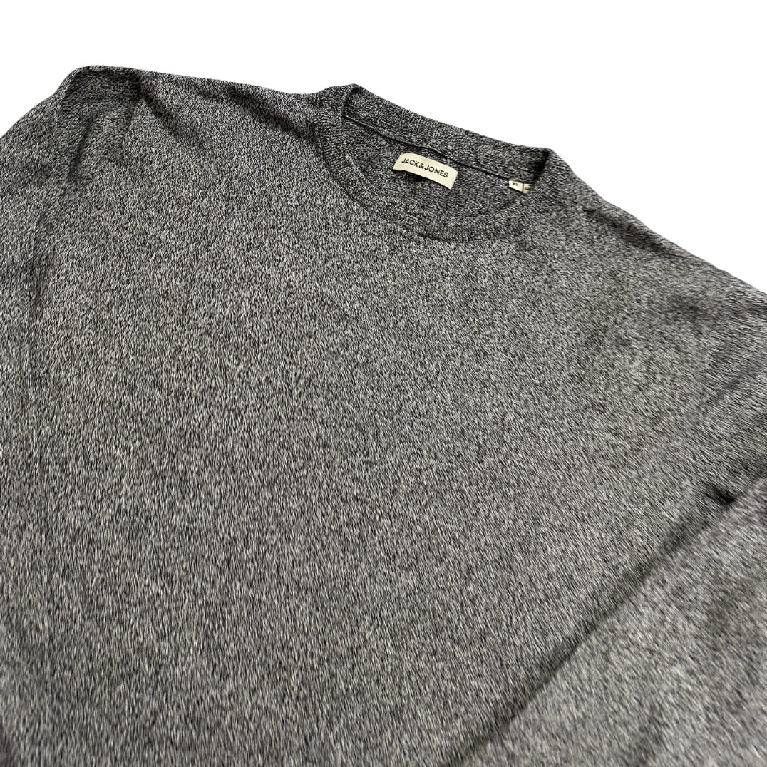 Jack & Jones® Grey Marl Crew Knit Sweater-XL