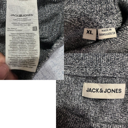 Jack & Jones® Grey Marl Crew Knit Sweater-XL