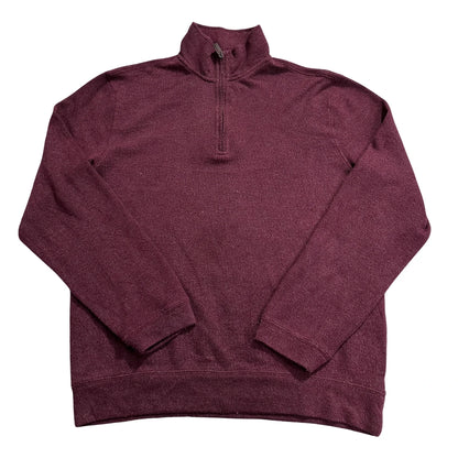 Hudson River® Burgundy Quarter Zip Pullover-M