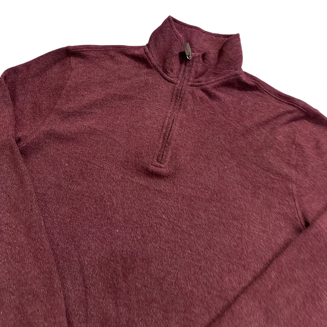 Hudson River® Burgundy Quarter Zip Pullover-M