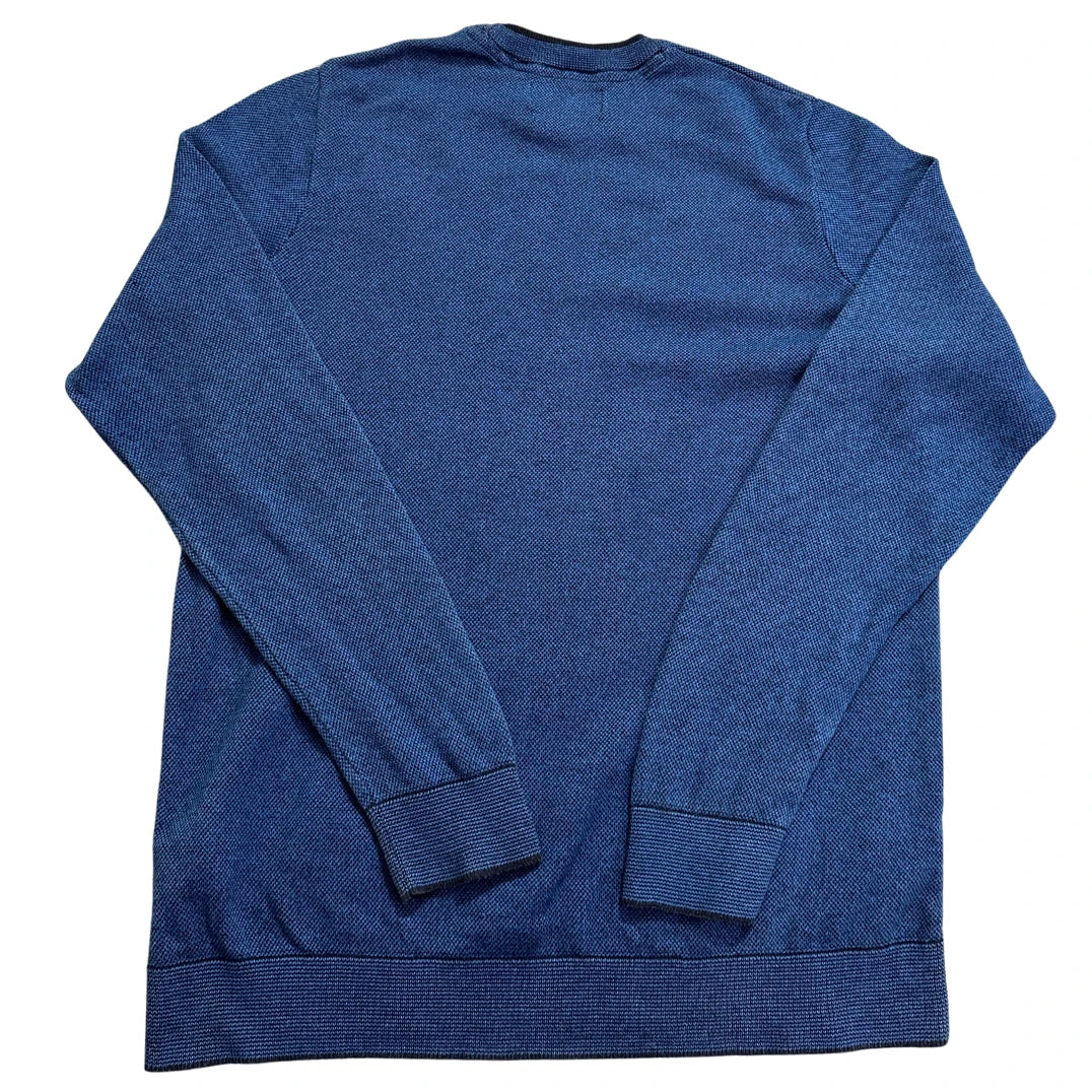M&S® Blue Textured Crew Sweater-M