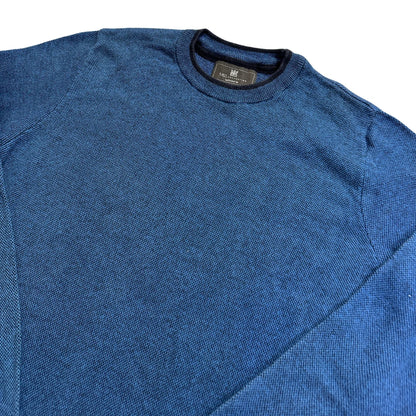 M&S® Blue Textured Crew Sweater-M