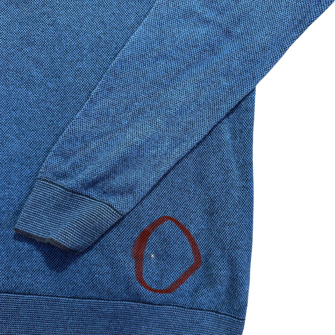 M&S® Blue Textured Crew Sweater-M