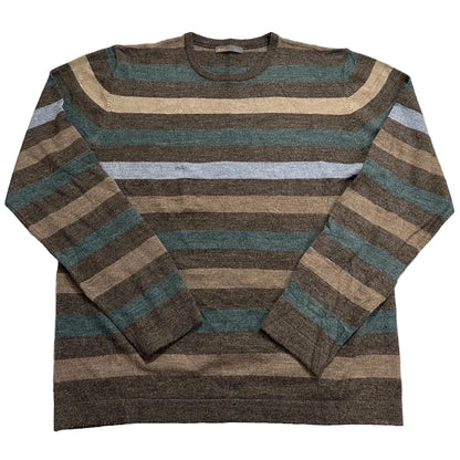 Trait® Brown Teal Striped Knit Sweater-L