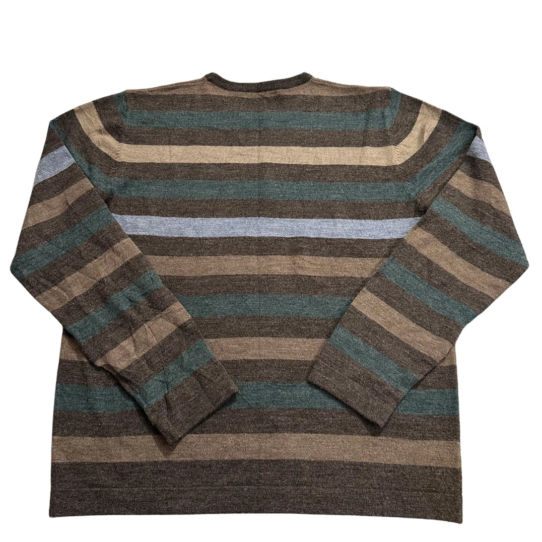 Trait® Brown Teal Striped Knit Sweater-L