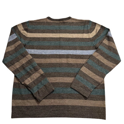 Trait® Brown Teal Striped Knit Sweater-L