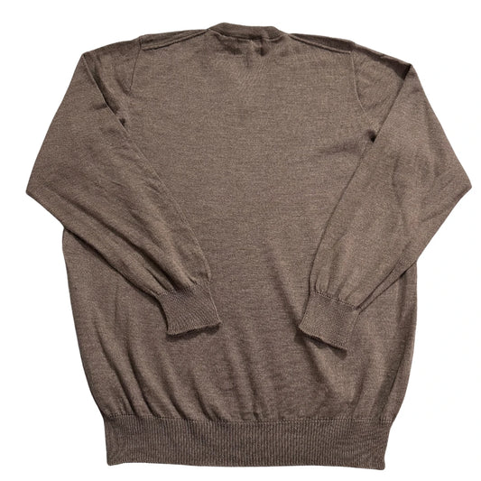 M&S® Taupe Merino Silk V-Neck Sweater-XL
