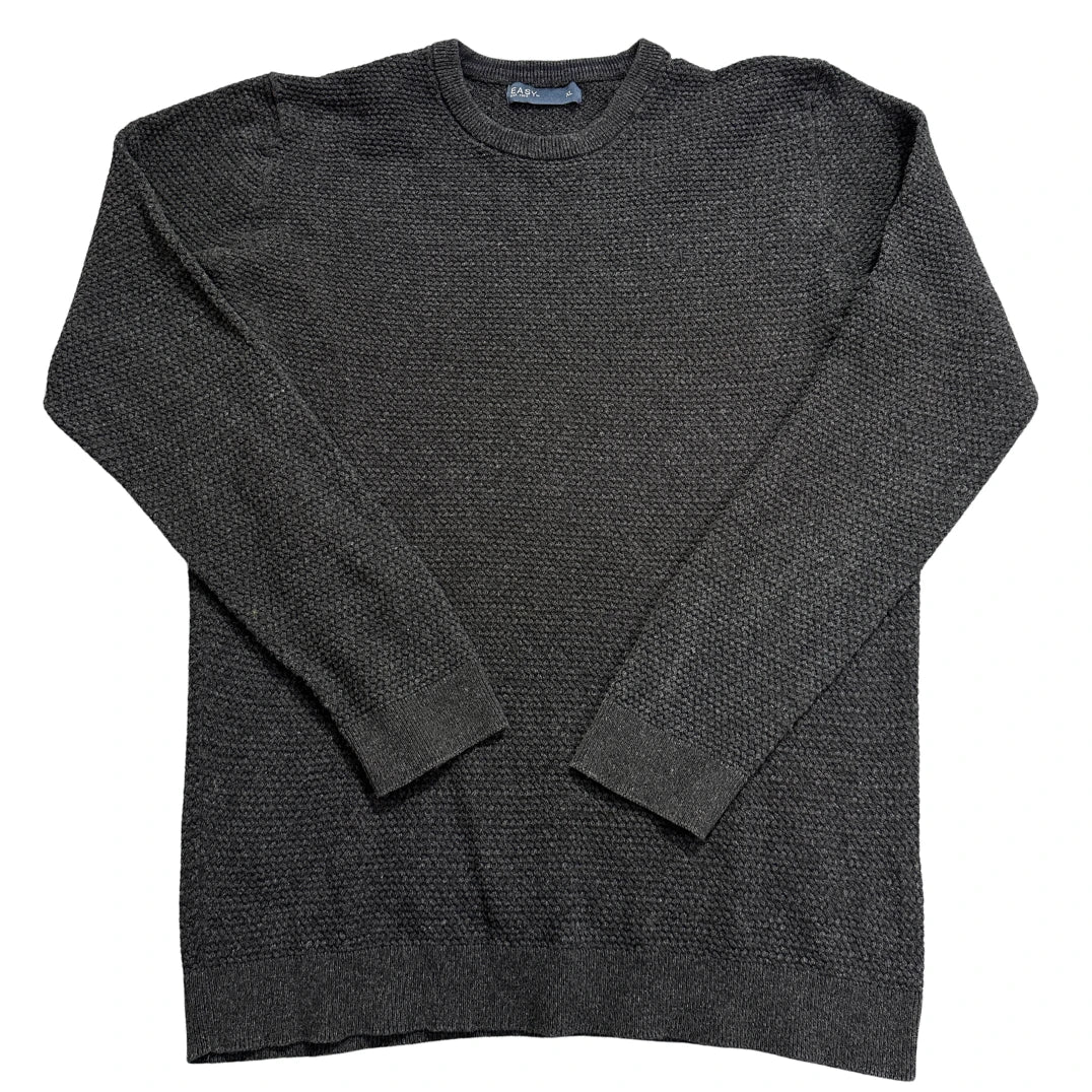 Easy® Charcoal Textured Cotton Sweater-XL