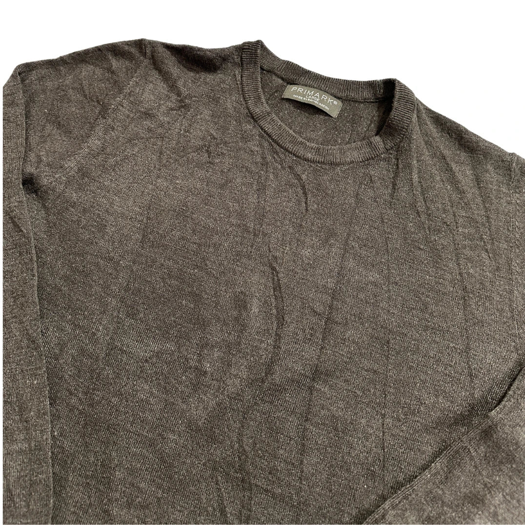 Primark® Charcoal Fine Knit Crew Sweater-L