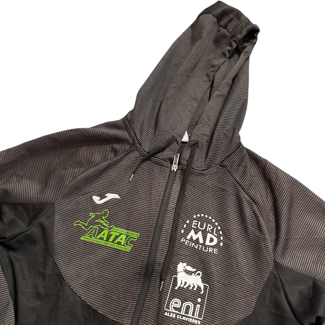 Joma® Black Grey Stripe Zip Hoodie-M