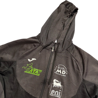 Joma® Black Grey Stripe Zip Hoodie-M