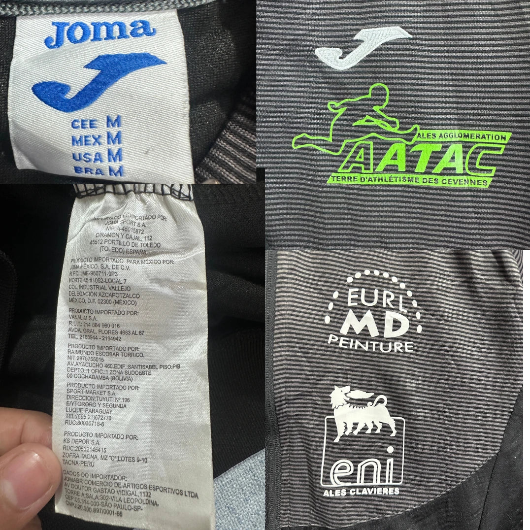 Joma® Black Grey Stripe Zip Hoodie-M
