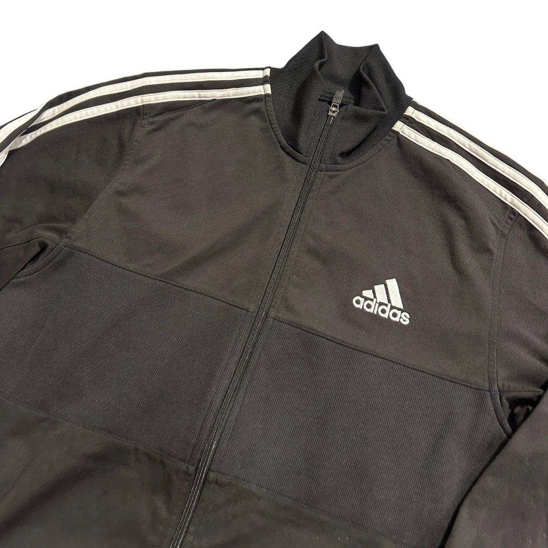 Adidas® Black 3-Stripe Panel Track Jacket-M