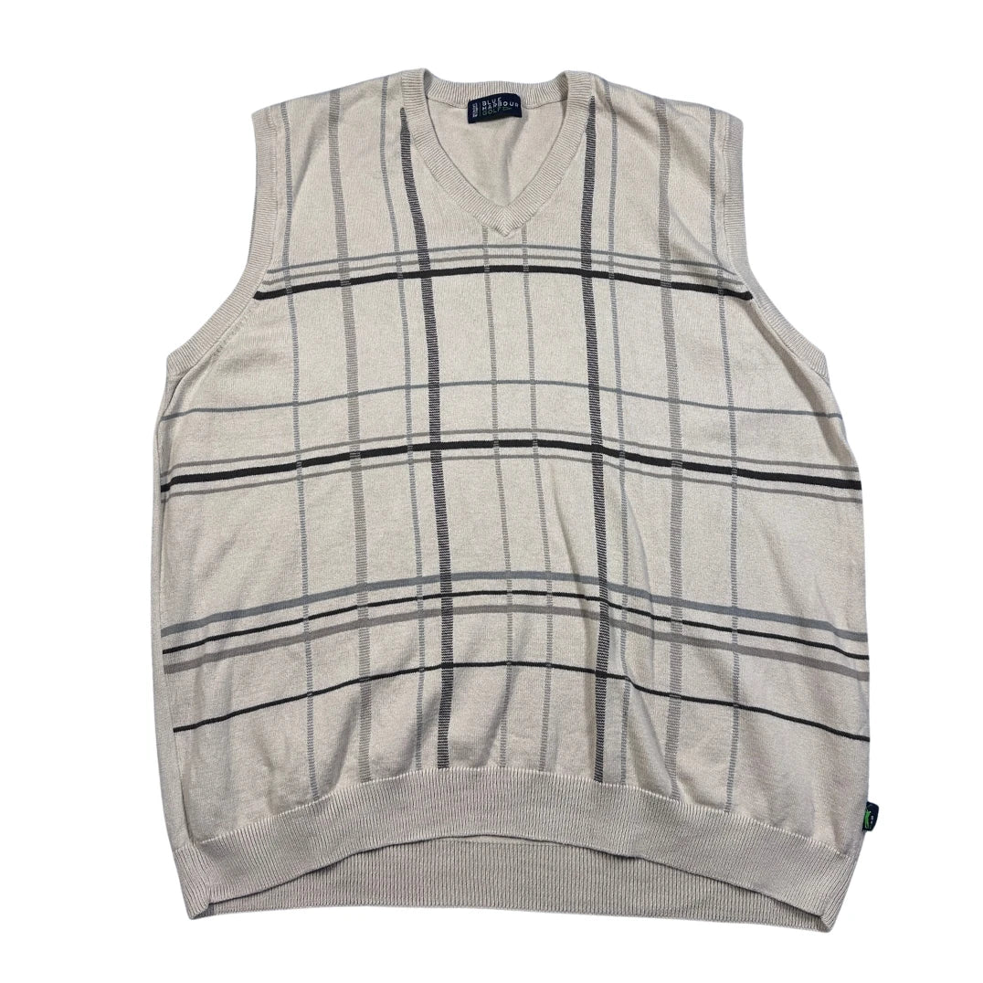 M&S® Beige Check Knit Sweater Vest-XL
