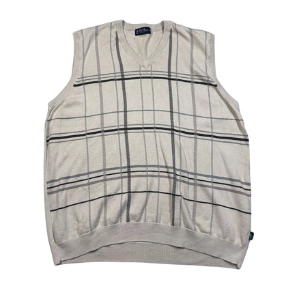 M&S® Beige Check Knit Sweater Vest-XL