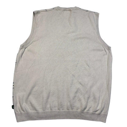 M&S® Beige Check Knit Sweater Vest-XL
