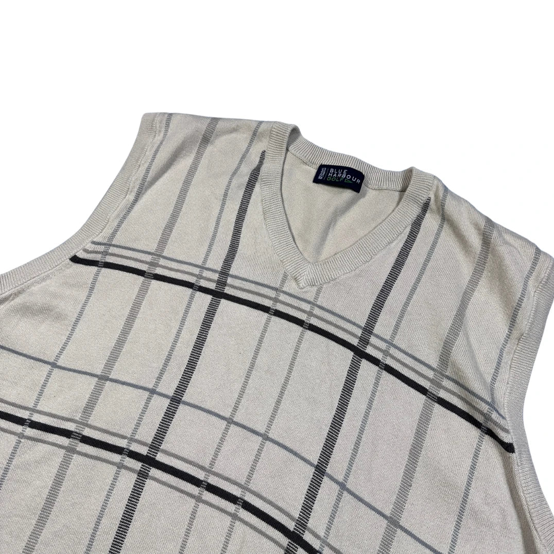 M&S® Beige Check Knit Sweater Vest-XL