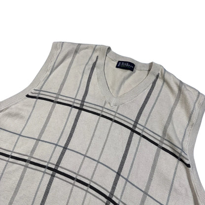 M&S® Beige Check Knit Sweater Vest-XL