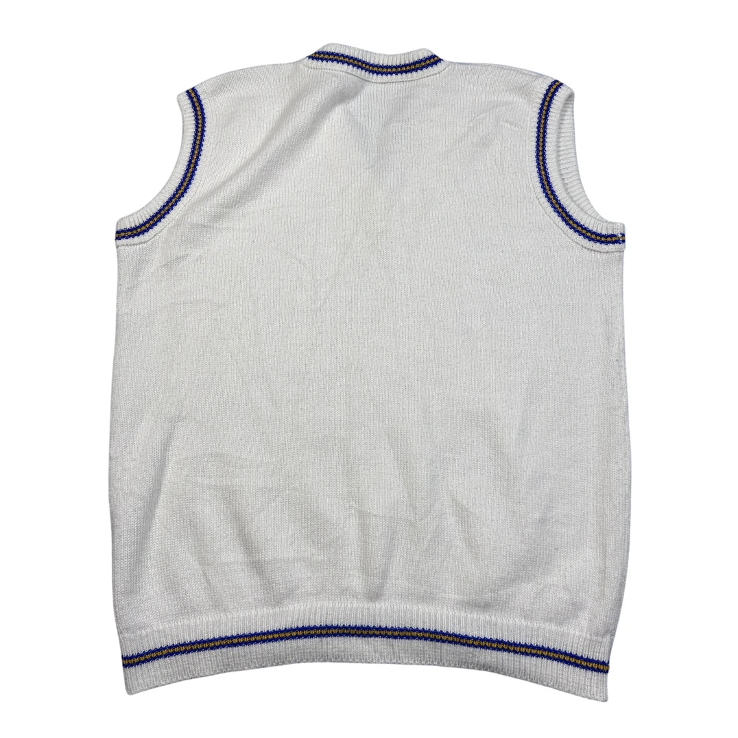Unbranded White Cricket Knit Sweater Vest-XL