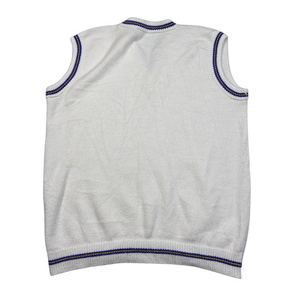 Unbranded White Cricket Knit Sweater Vest-XL