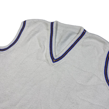 Unbranded White Cricket Knit Sweater Vest-XL