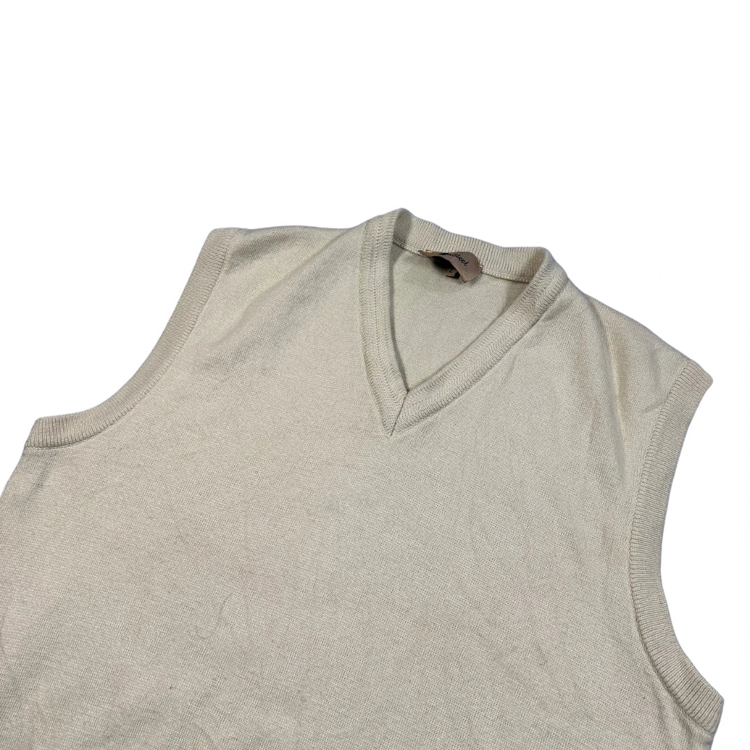 Gabicci® Cream Knit Sweater Vest-L