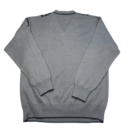 Gabicci® Blue Stripe Panel V-Neck Sweater-XL
