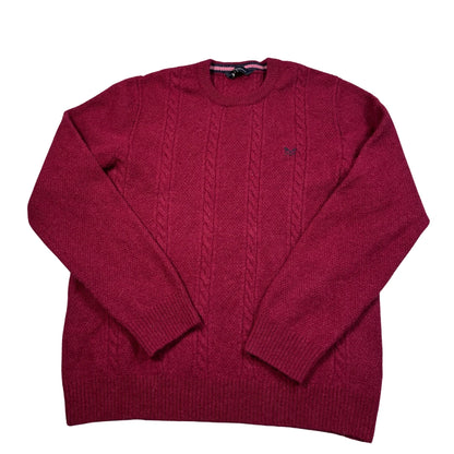 Crew Clothing® Red Cable Knit Lambswool Sweater-XXL