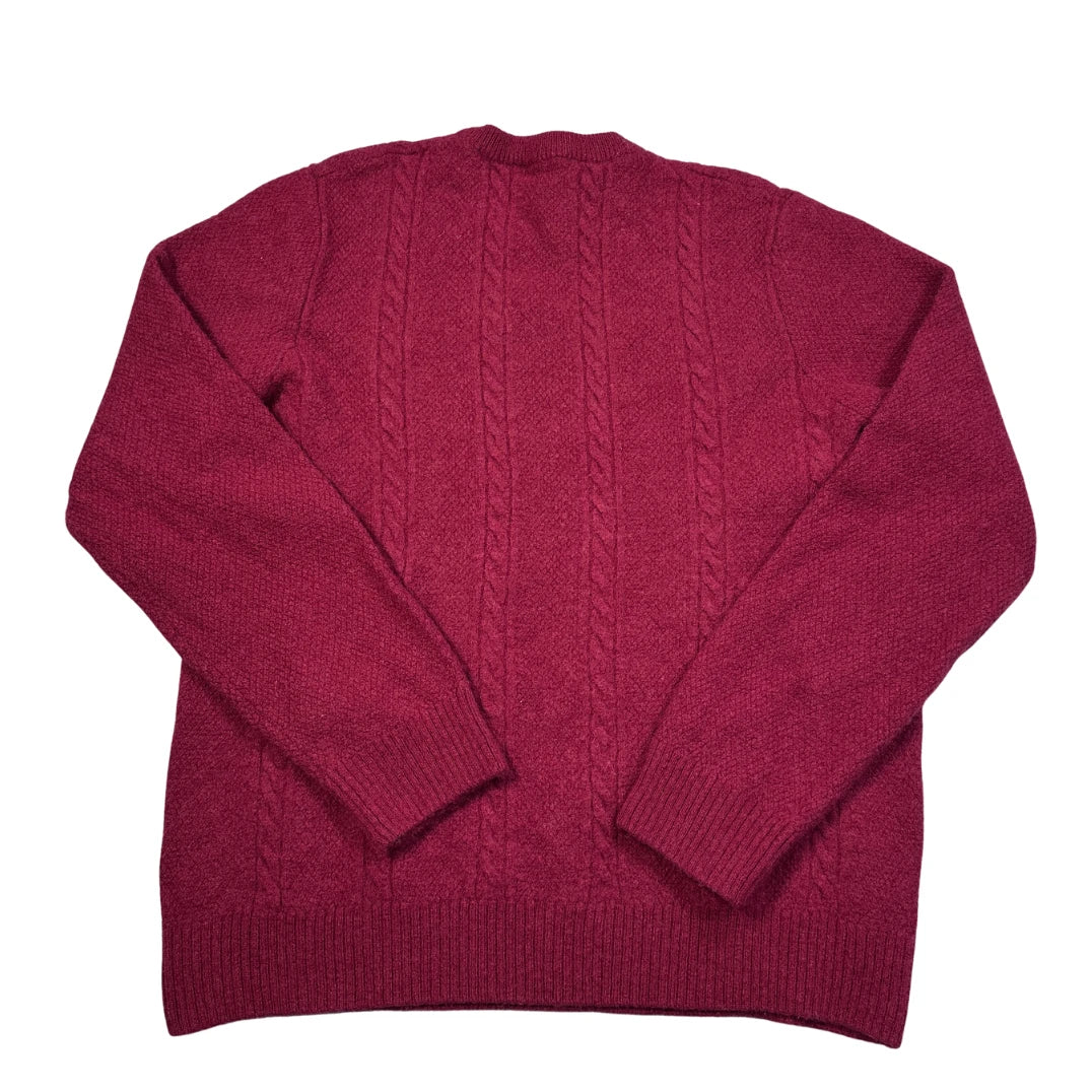 Crew Clothing® Red Cable Knit Lambswool Sweater-XXL