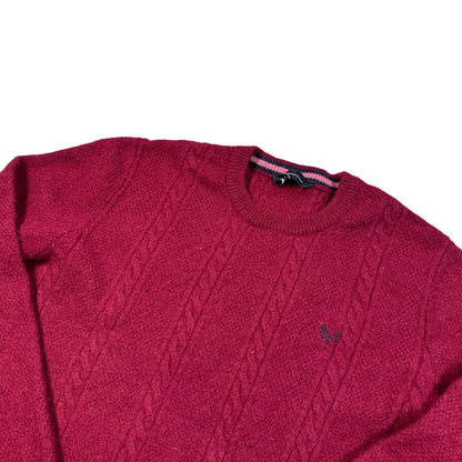 Crew Clothing® Red Cable Knit Lambswool Sweater-XXL
