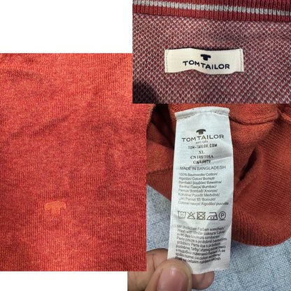 Tom Tailor® Rust V-Neck Cotton Sweater-XL