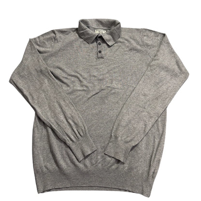 Christiano Baldinucci® Grey Knit Long Sleeve Polo-L