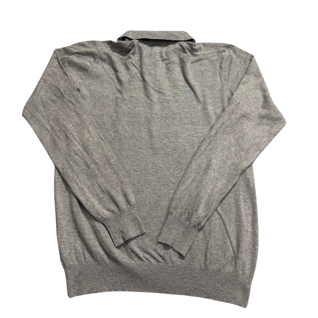 Christiano Baldinucci® Grey Knit Long Sleeve Polo-L
