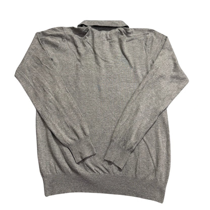 Christiano Baldinucci® Grey Knit Long Sleeve Polo-L
