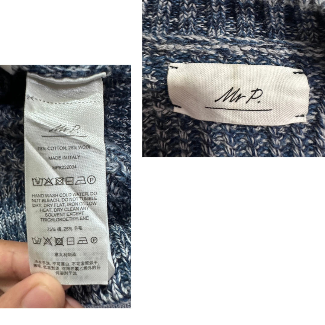 Mr P.® Blue Space Dye Knit Sweater-M