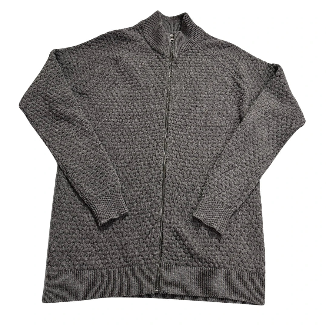 Livergy® Grey Textured Zip Knit Cardigan-M