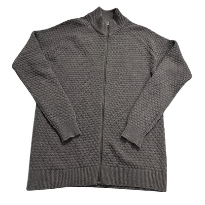 Livergy® Grey Textured Zip Knit Cardigan-M