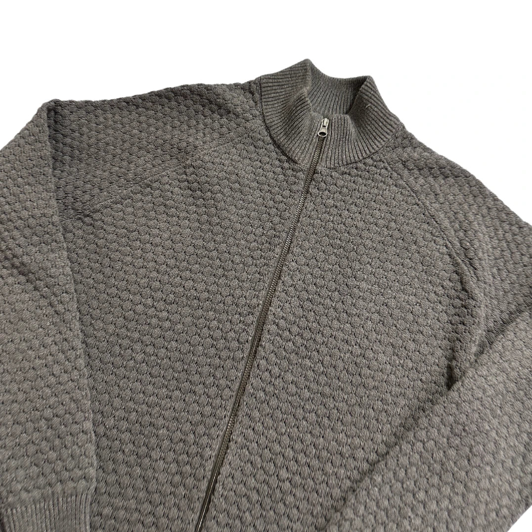Livergy® Grey Textured Zip Knit Cardigan-M
