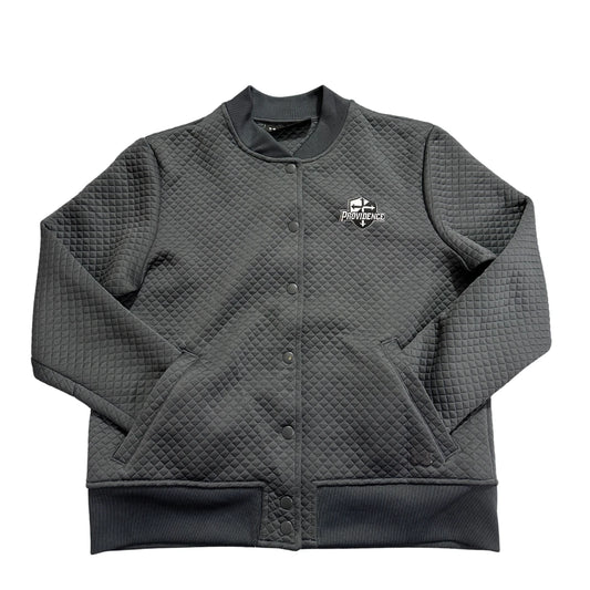 Under Armour® Grey Quilted Snap Bomber Jacket-M